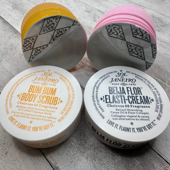 Sol de Janeiro Bum Bum Body Scrub & Beija Flor Elasti Cream - Mixed Skincare Set - Picture 1 of 5